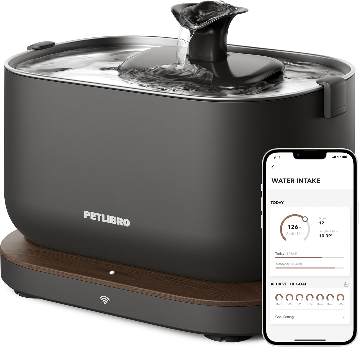PetLibro Dockstream App Monitoring Water Fountain